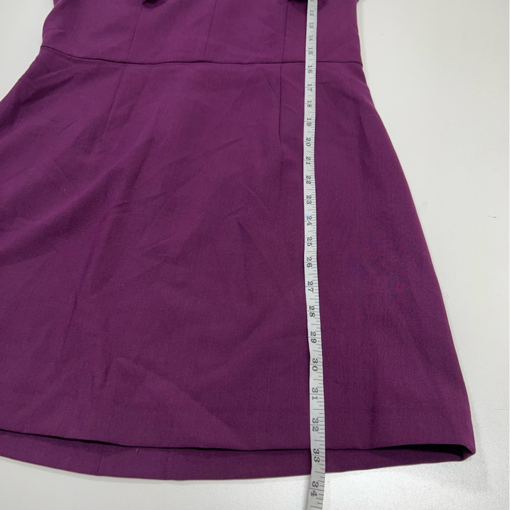 French Connection Whisper Ruffle V-Neck Dress Purple Size 10 New With Tags - Picture 10 of 14